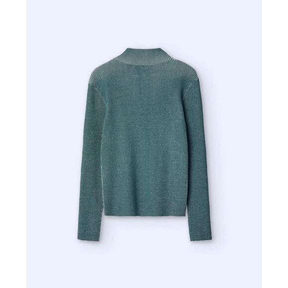 NEW Adolfo Dominguez Two Tone Ribbed Full Zip Cardigan Sweater - Picture 2 of 7